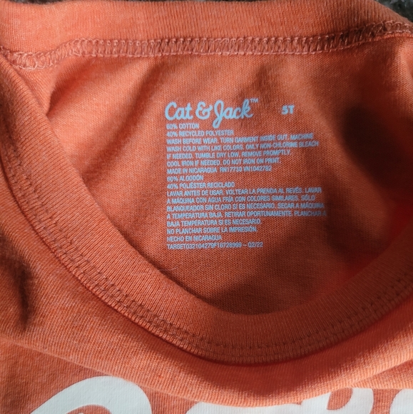 Kids' Adaptive Short Sleeve Graphic T-Shirt - Cat & Jack™ Orange - Picture 3 of 3